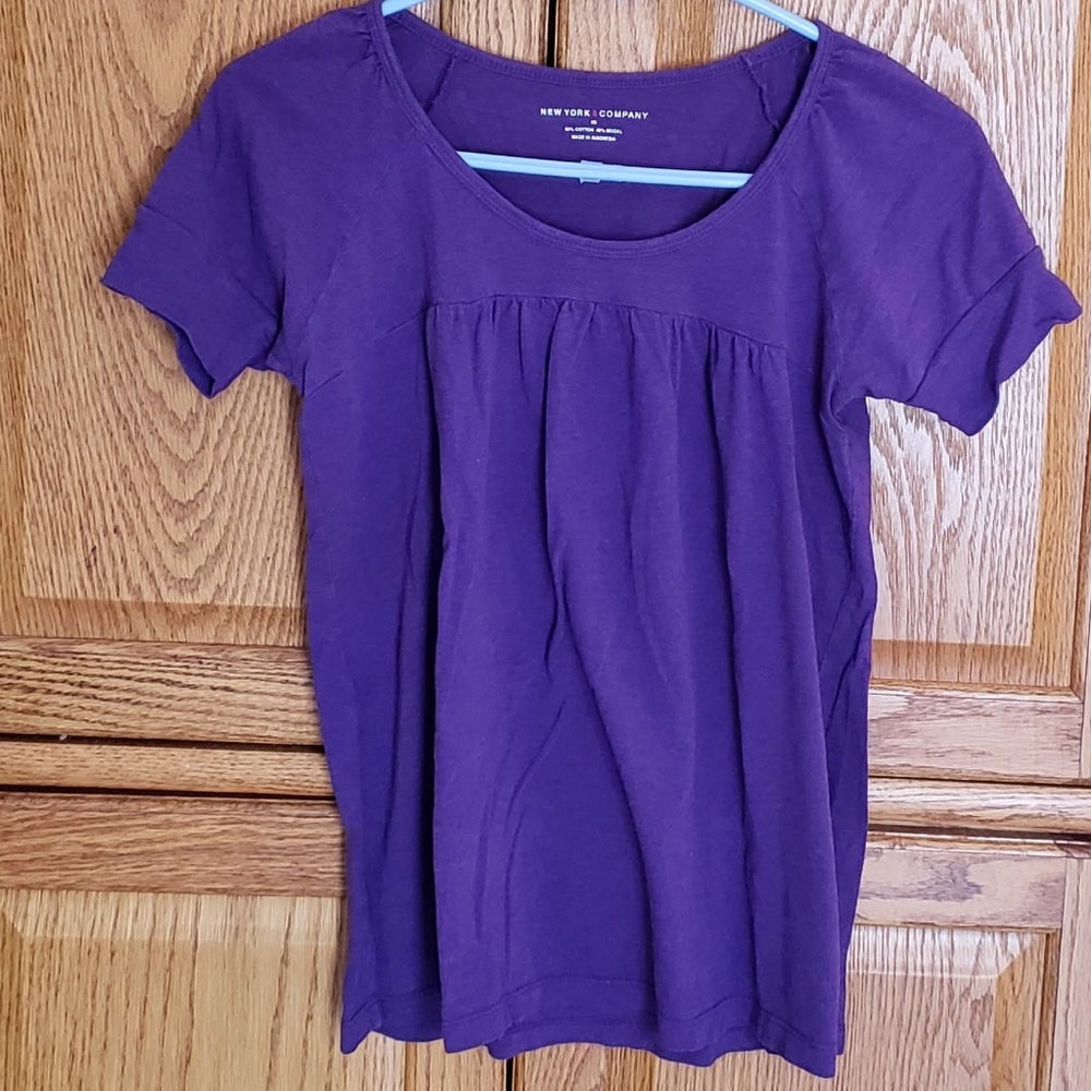 New York & Company Purple S/S XS